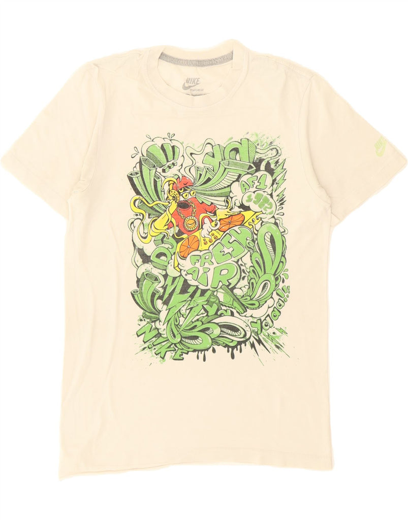 NIKE Mens Standard Fit Graphic T-Shirt Top XS White Cotton Vintage Nike and Second-Hand Nike from Messina Hembry 