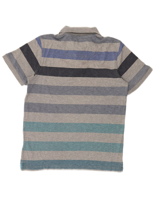 Timberland Mens Earthkeepers Slim Fit Polo Shirt Medium Grey Striped Cotton