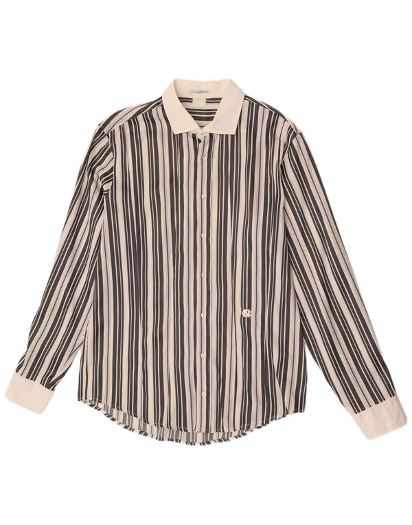 Naracamicie Mens Shirt Large White Striped Polyamide