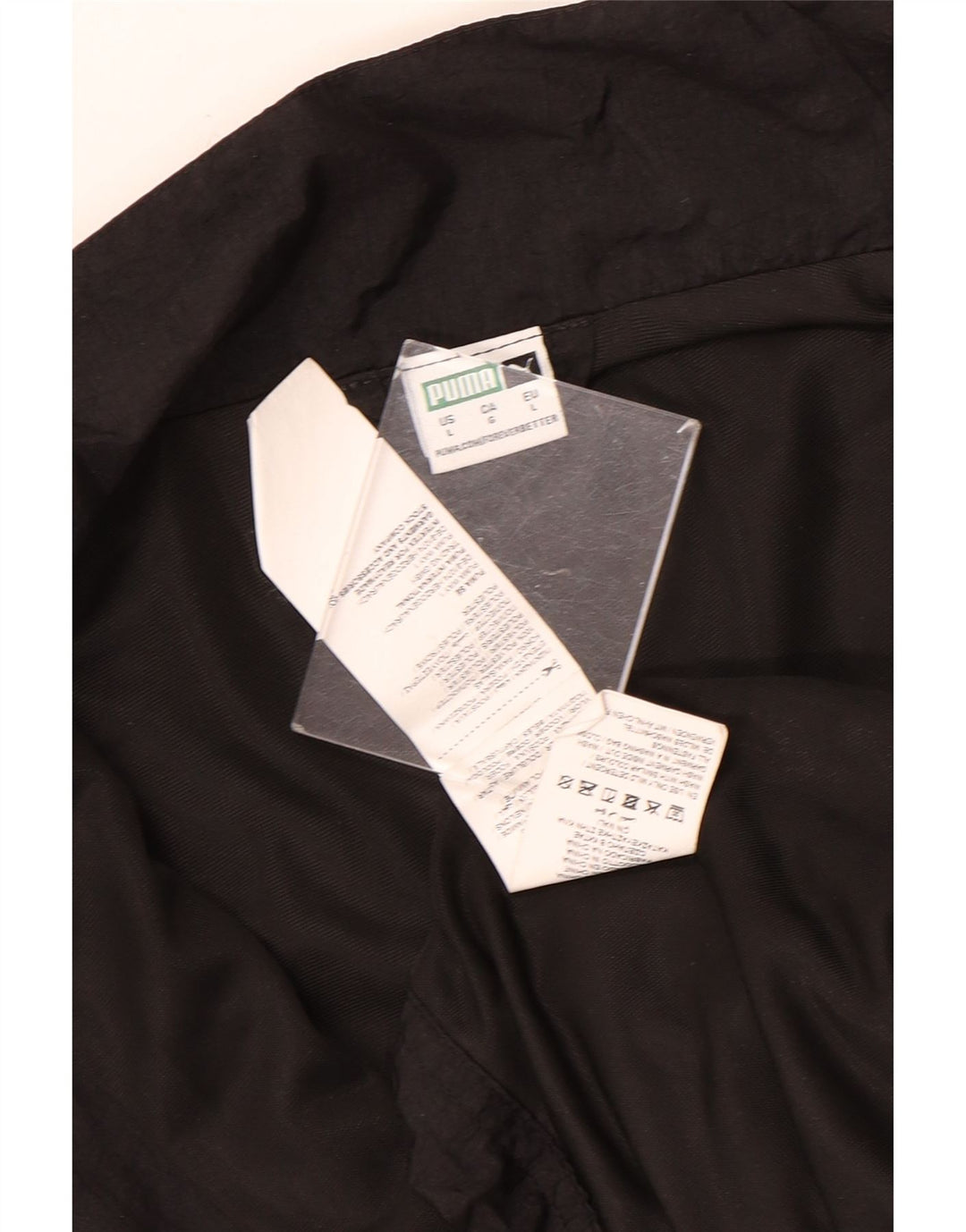 PUMA Womens Crop Graphic Oversized Tracksuit Top Jacket UK 16 Large Black