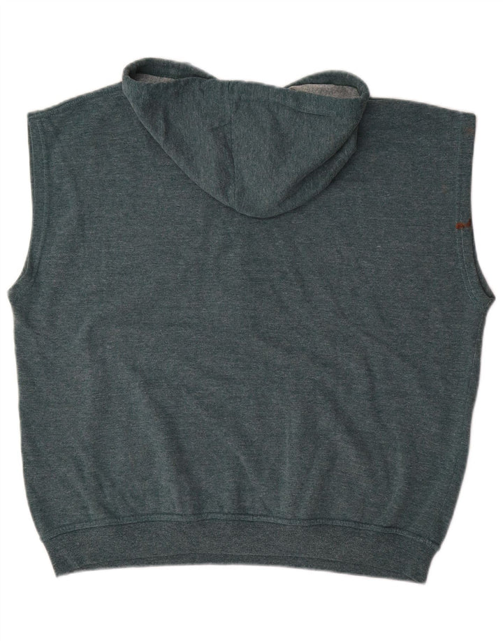 DIADORA Mens Sleeveless Hoodie Jumper Large Blue Cotton