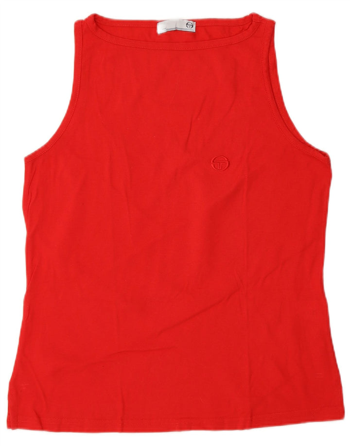 Sergio Tacchini Womens Vest Top UK 18 XL Red Cotton