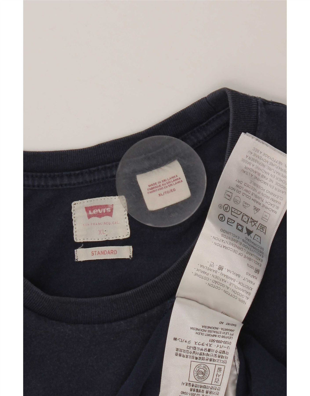 Levi's Mens T-Shirt Top XL Navy Blue Cotton