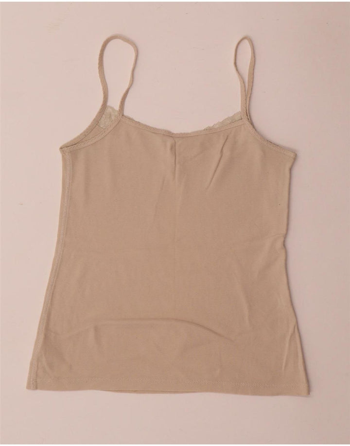 Tommy Hilfiger Womens Cami Top UK 12 Medium Beige Cotton