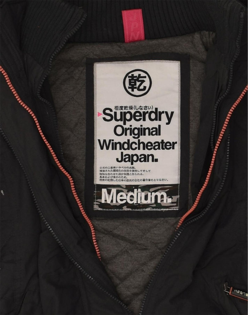 SUPERDRY Womens Windcheater Hooded Windbreaker Jacket UK 14 Medium Grey | Vintage Superdry | Thrift | Second-Hand Superdry | Used Clothing | Messina Hembry 