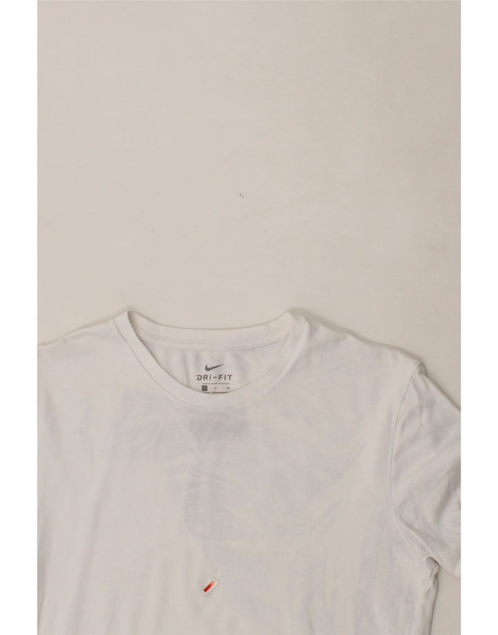 NIKE Womens Dri Fit T-Shirt Top UK 10 Small White Vintage Nike and Second-Hand Nike from Messina Hembry 