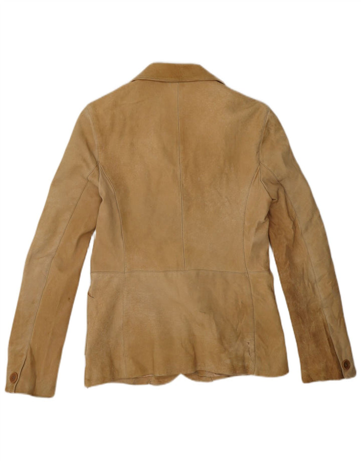 MASSIMO REBECCHI Womens 2 Button Suede Blazer Jacket IT 42 Medium Beige