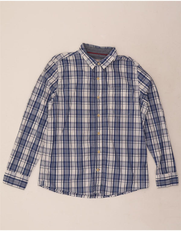 Fat Face Mens Shirt Large Blue Check Cotton