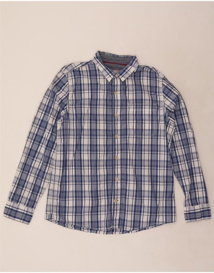 Fat Face Mens Shirt Large Blue Check Cotton
