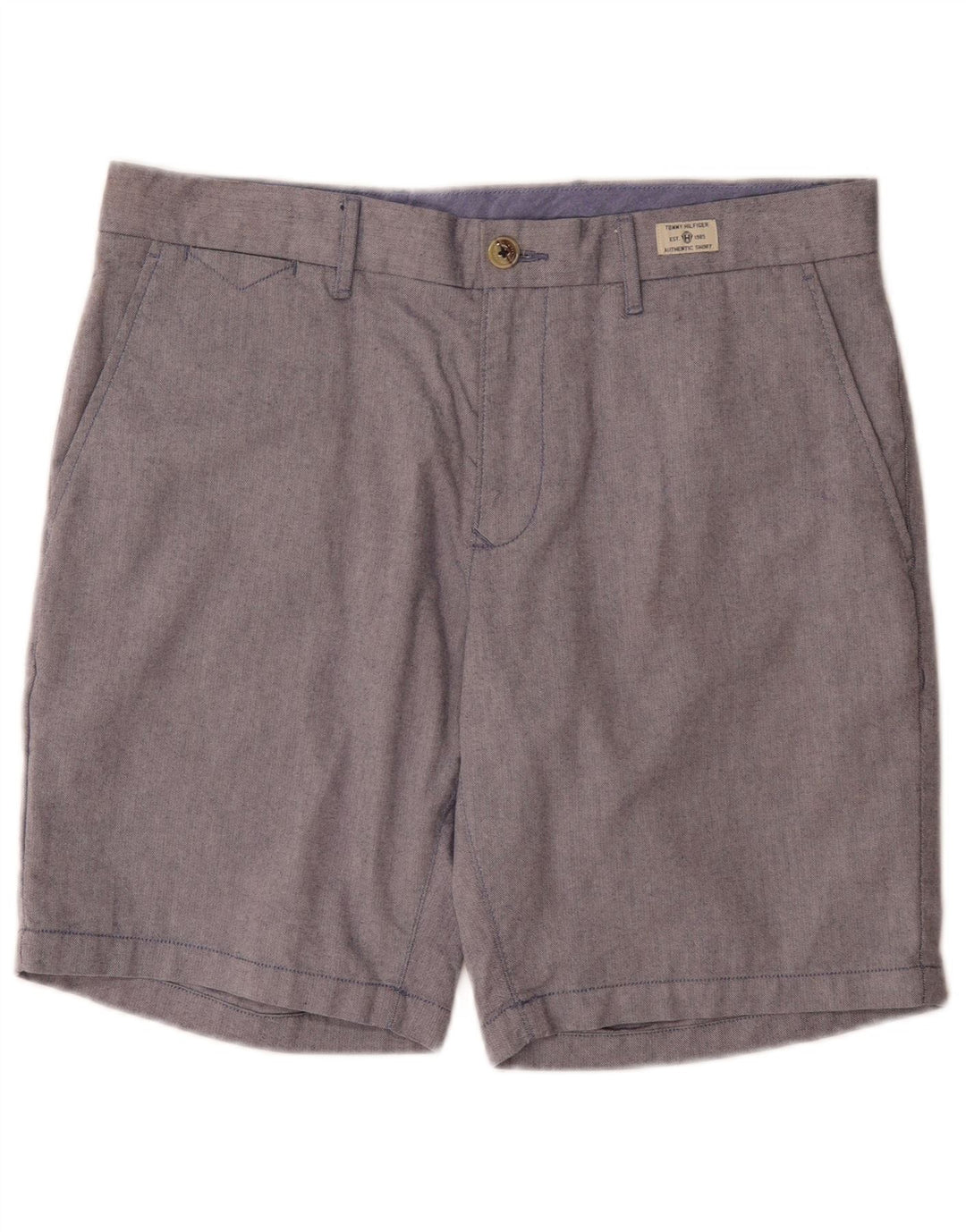 Tommy Hilfiger Mens Regular Chino Shorts W34 Large Blue Cotton