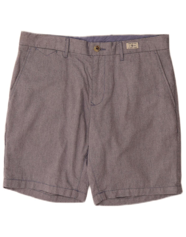 Tommy Hilfiger Mens Regular Chino Shorts W34 Large Blue Cotton
