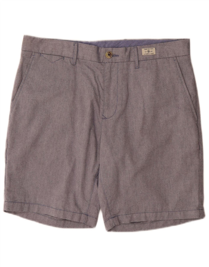 Tommy Hilfiger Mens Regular Chino Shorts W34 Large Blue Cotton