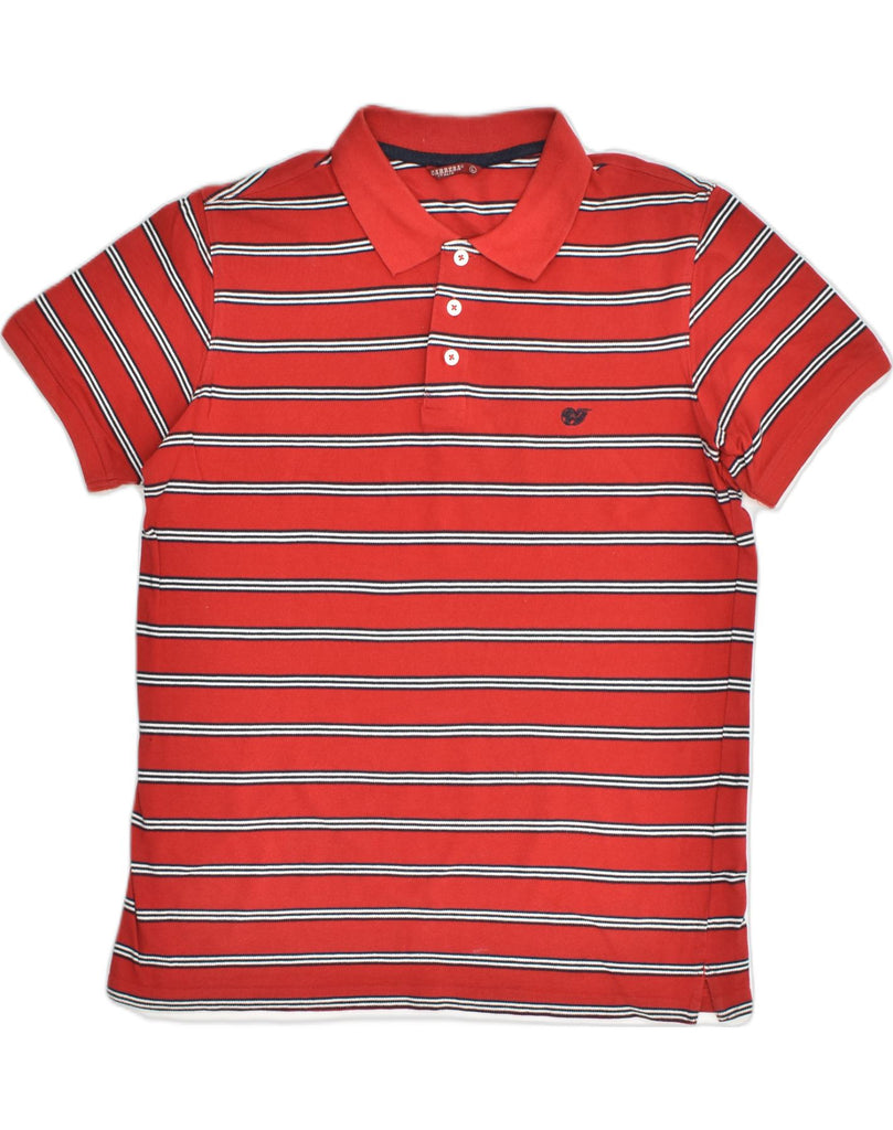 CARRERA Mens Polo Shirt Large Red Striped Cotton | Vintage Carrera | Thrift | Second-Hand Carrera | Used Clothing | Messina Hembry 