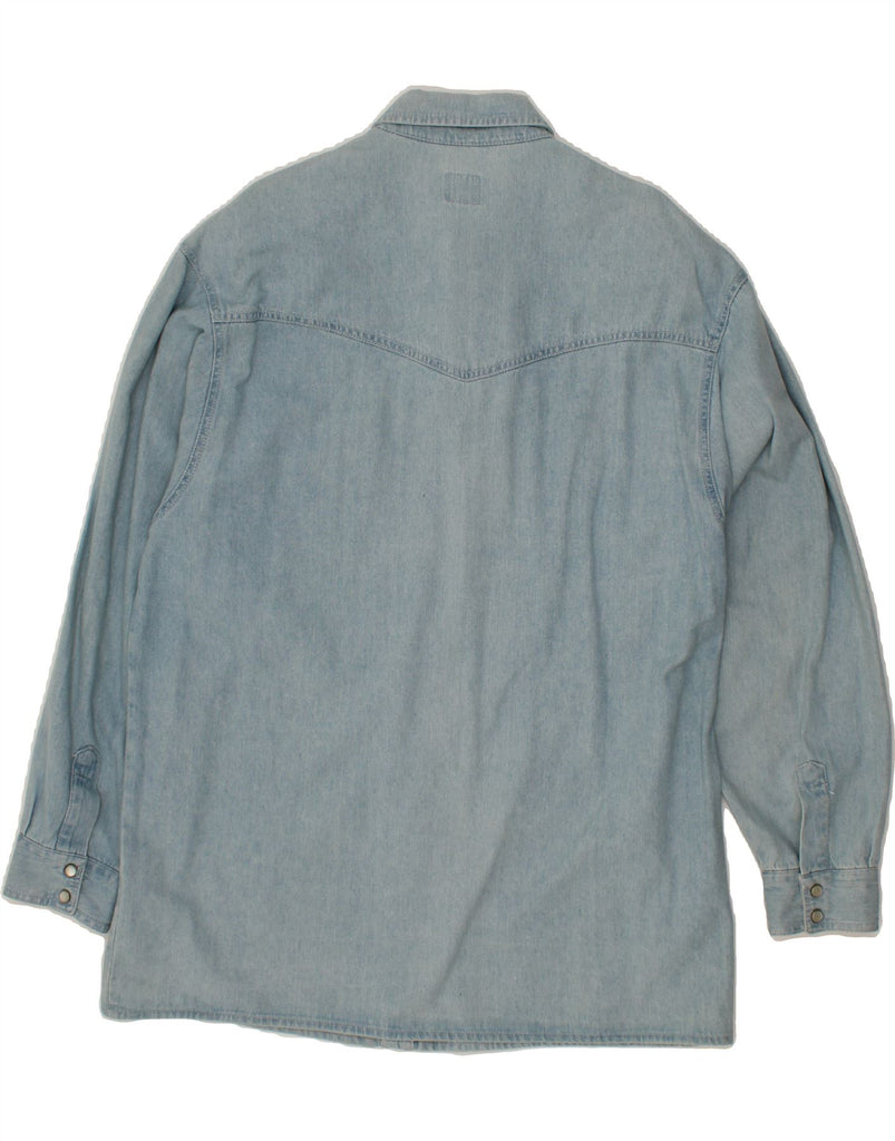 HENRY I SIEGEL H.I.S Mens Denim Shirt Medium Blue Cotton Vintage Henry I Siegel H.I.S and Second-Hand Henry I Siegel H.I.S from Messina Hembry 