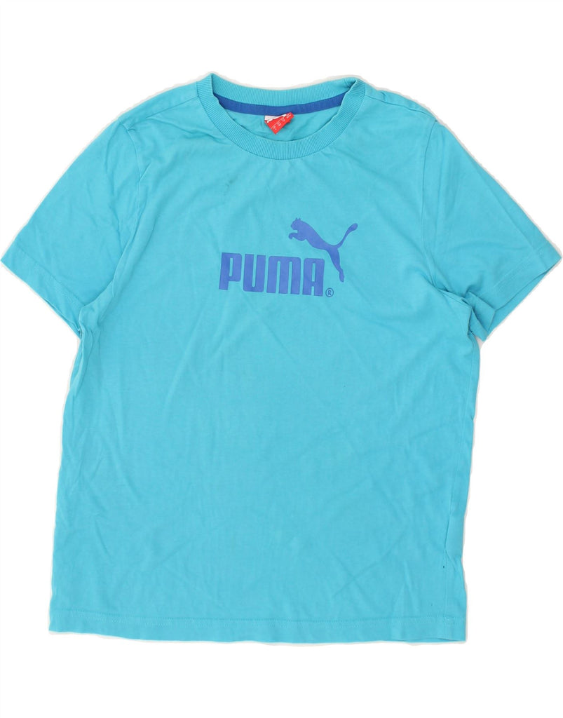 PUMA Girls Graphic T-Shirt Top 11-12 Years Blue Cotton | Vintage Puma | Thrift | Second-Hand Puma | Used Clothing | Messina Hembry 