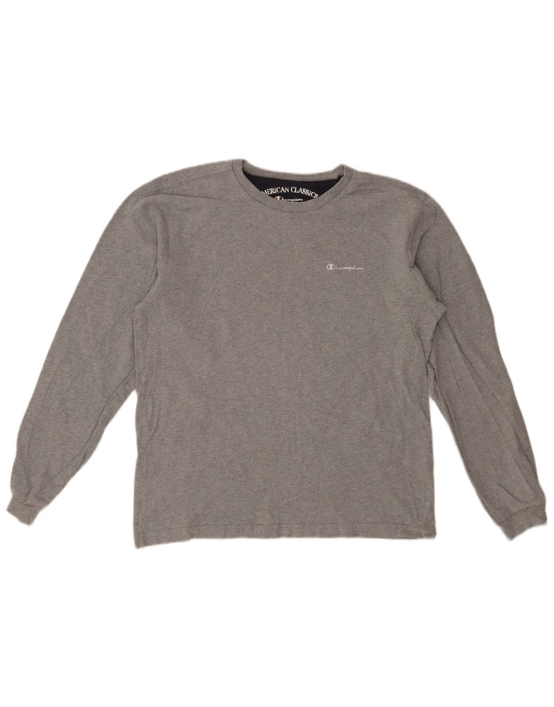 Champion Womens Top Long Sleeve UK 14 Medium Grey Cotton