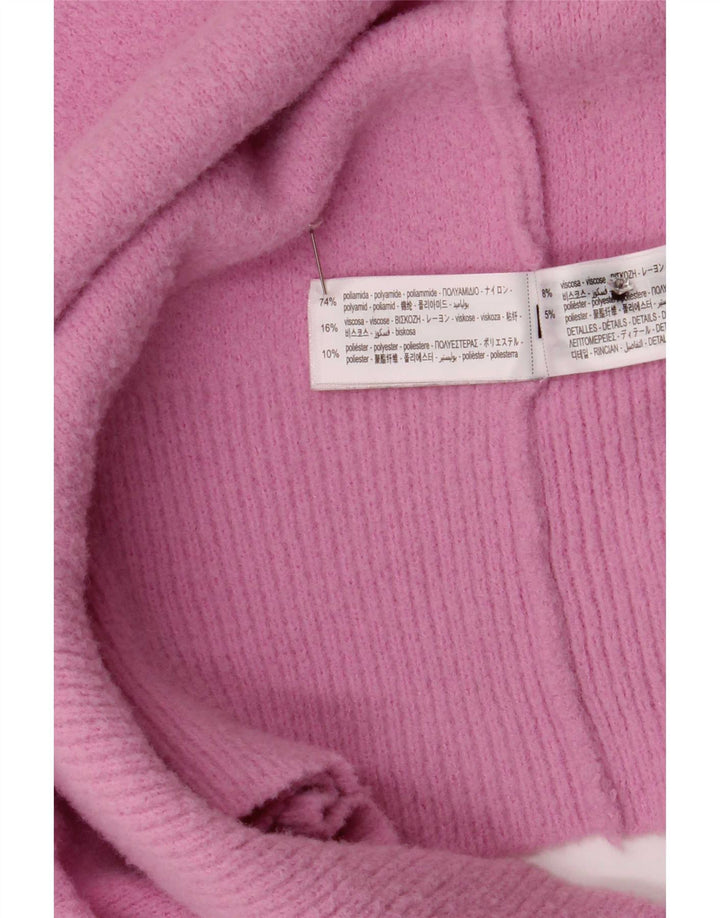 Zara Womens Cardigan Sweater UK 12 Medium Pink Polyamide
