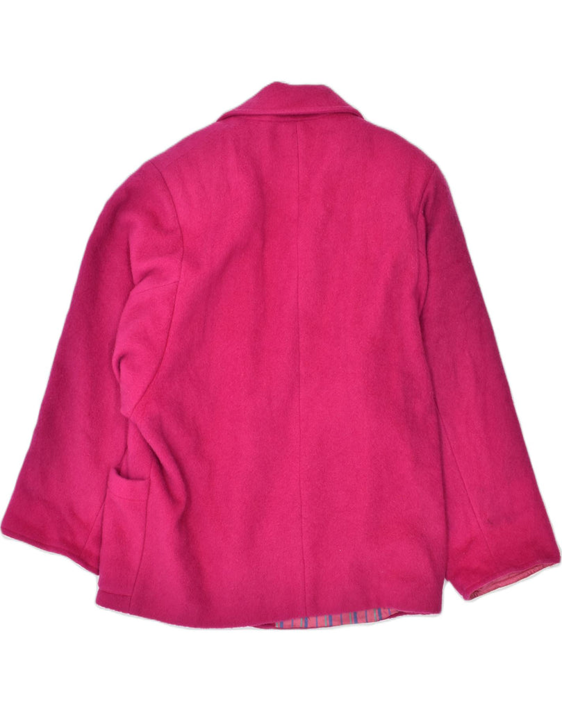 BENETTON Womens Overcoat IT 44 Medium Pink Wool | Vintage | Thrift | Second-Hand | Used Clothing | Messina Hembry 