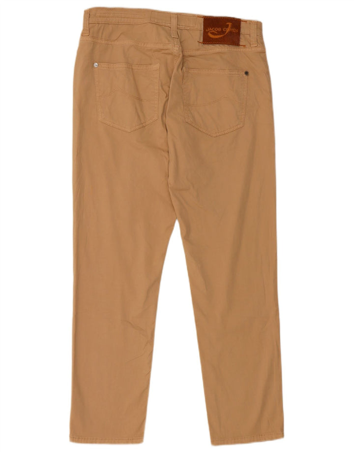 Jacob Cohen Mens Straight Cropped Trousers  W29 L26 Beige Cotton
