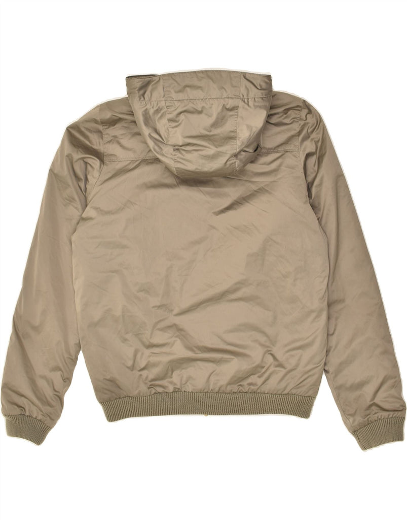 SLAM Mens Hooded Bomber Padded Jacket UK 38 Medium Khaki Polyester | Vintage Slam | Thrift | Second-Hand Slam | Used Clothing | Messina Hembry 