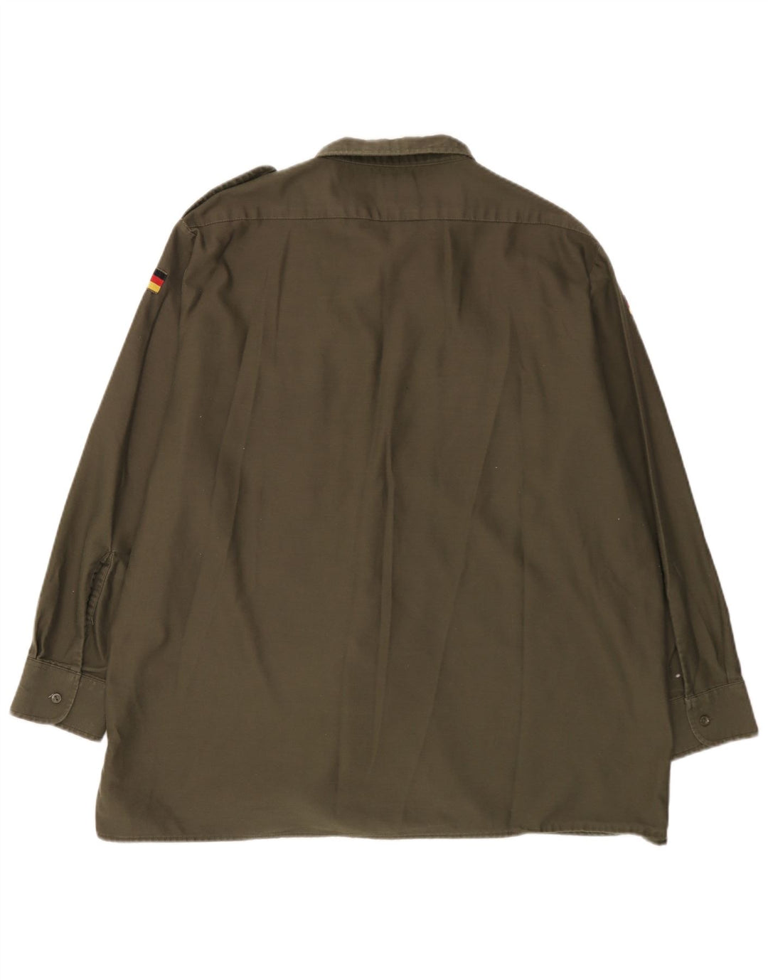 Vintage Mens Military Shirt 2XL Khaki Cotton