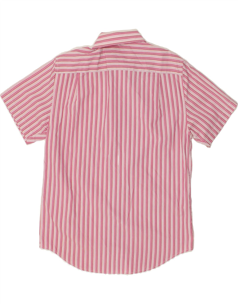 JULES Mens Coupe Grant Short Sleeve Shirt Size 41/42 Large Pink Pinstripe | Vintage Jules | Thrift | Second-Hand Jules | Used Clothing | Messina Hembry 