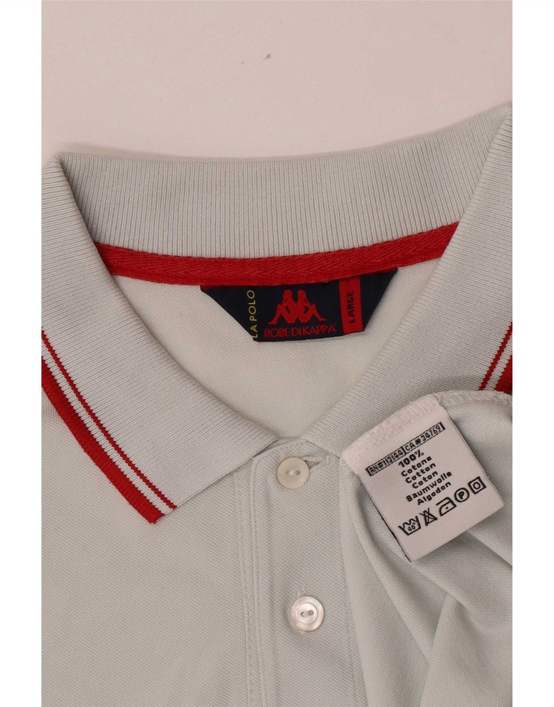 Kappa Mens Polo Shirt Large Blue Cotton