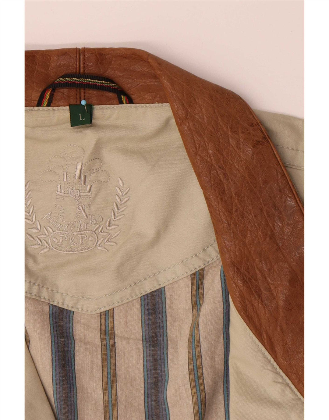 Vintage Mens Utility Jacket UK 40 Large Beige Cotton