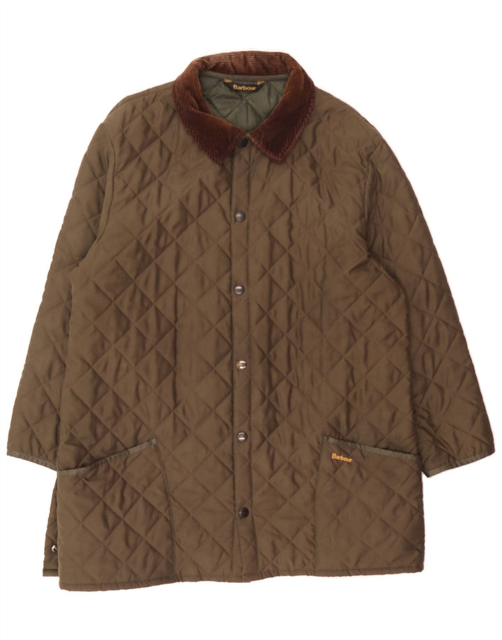 BARBOUR Mens Quilted Jacket UK 42 XL Brown Polyester Classic Vintage Barbour and Second-Hand Barbour from Messina Hembry 
