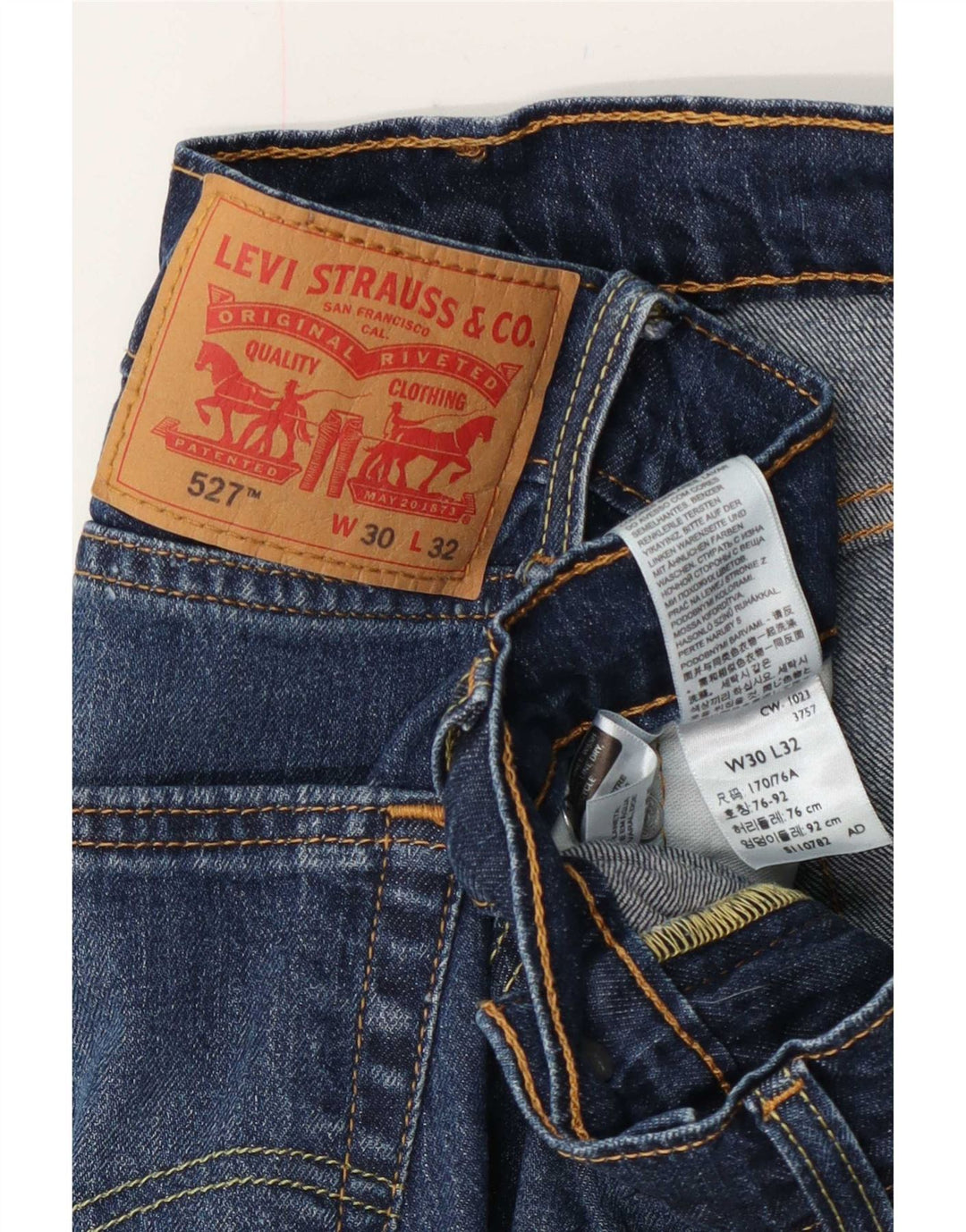 Levi's Mens 527 Bootcut Jeans W30 L32 Blue Cotton