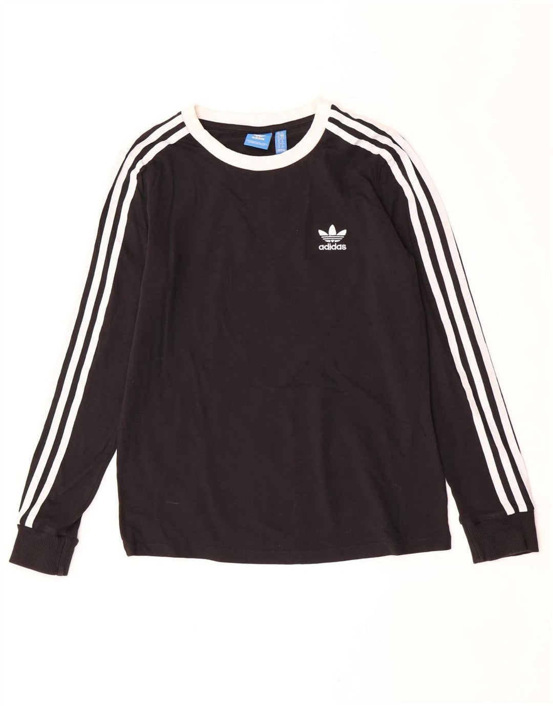 Adidas Womens Top Long Sleeve UK 10 Small Black Cotton