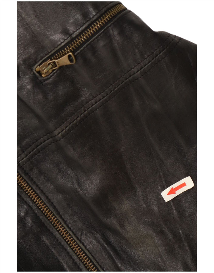 Bulli E Pupe Mens Leather Jacket UK 40 Large Black