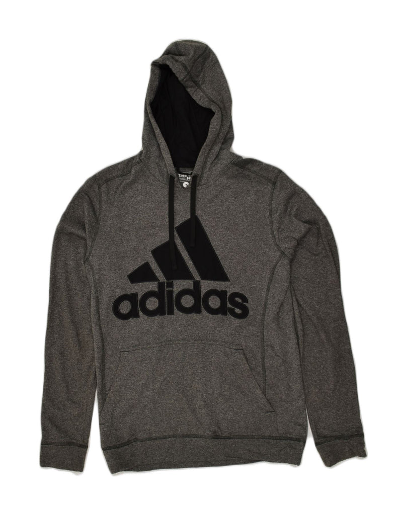 ADIDAS Mens Graphic Hoodie Jumper Small Grey Polyester | Vintage Adidas | Thrift | Second-Hand Adidas | Used Clothing | Messina Hembry 