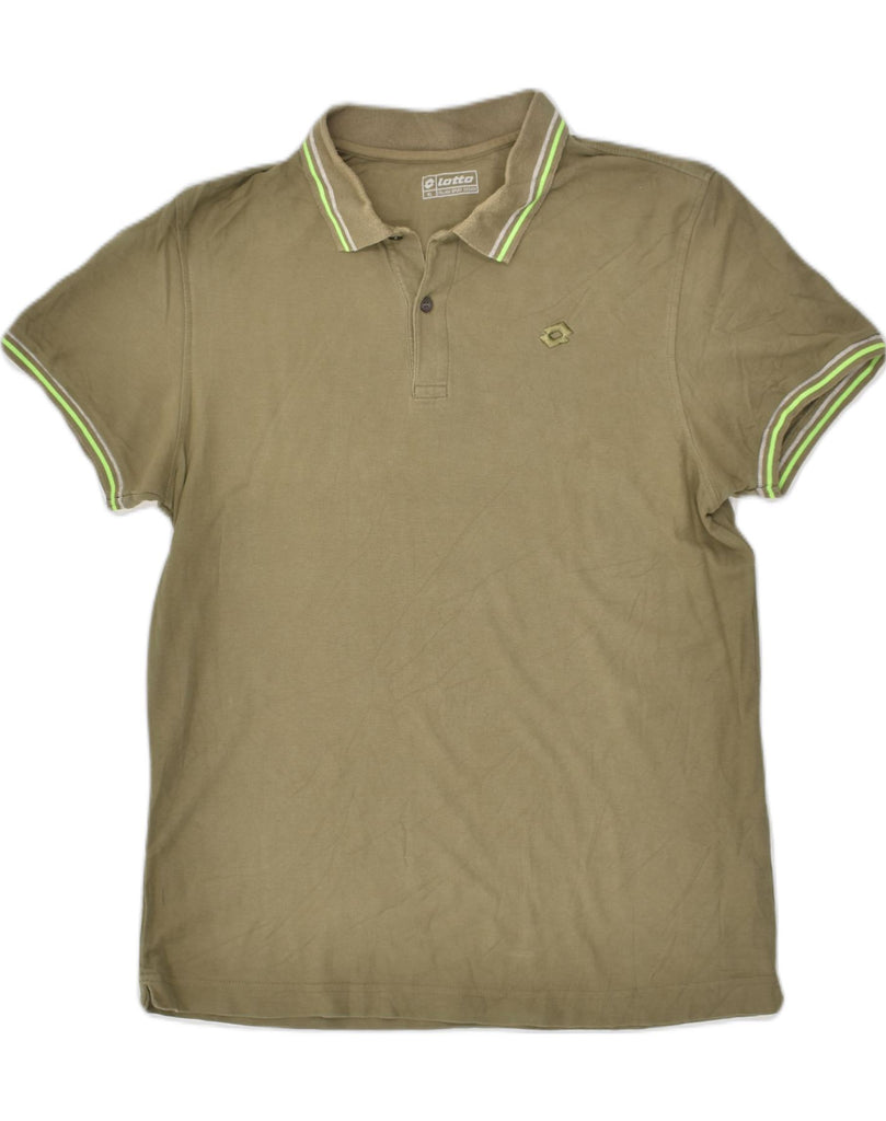 LOTTO Mens Polo Shirt XL Khaki Cotton | Vintage Lotto | Thrift | Second-Hand Lotto | Used Clothing | Messina Hembry 