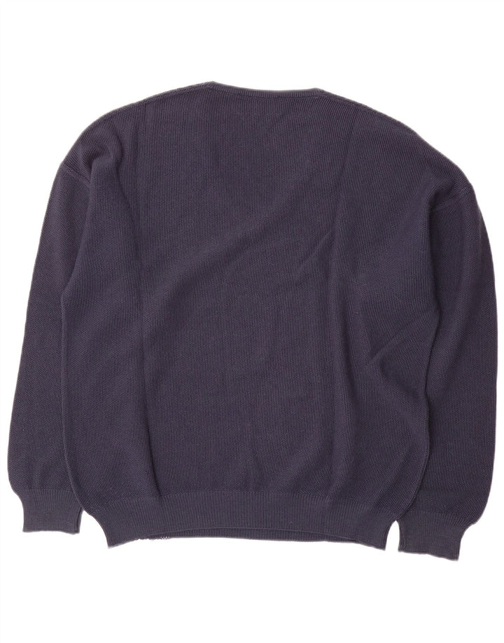Il Granchio Mens V-Neck Jumper Sweater Medium Navy Blue