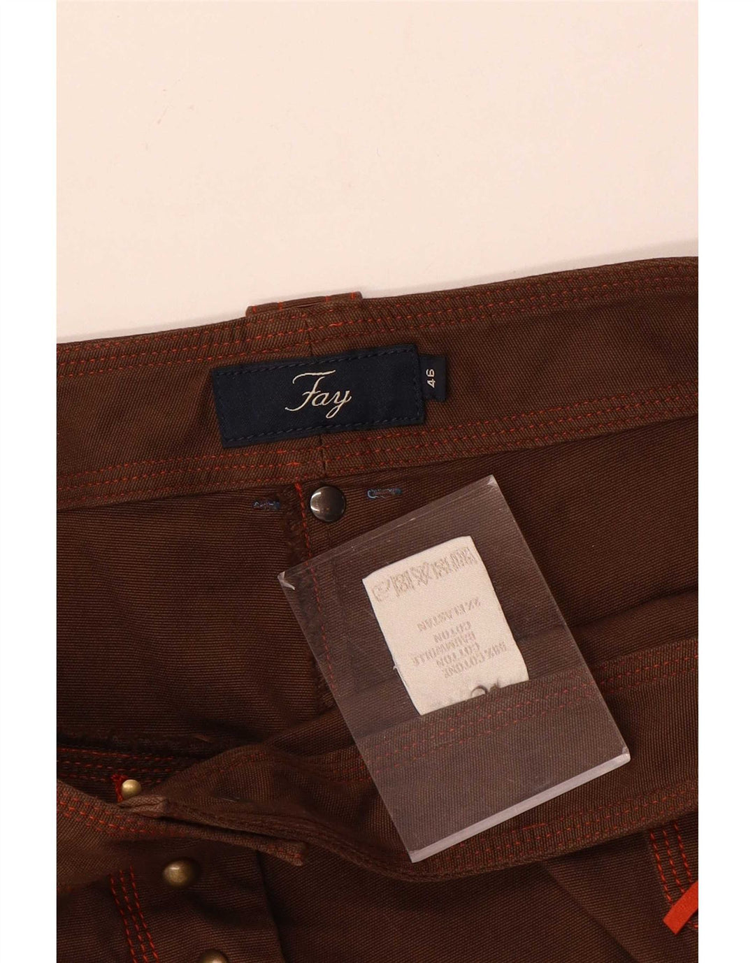 Fay Womens Casual Shorts IT 46 Large W32 Brown Cotton