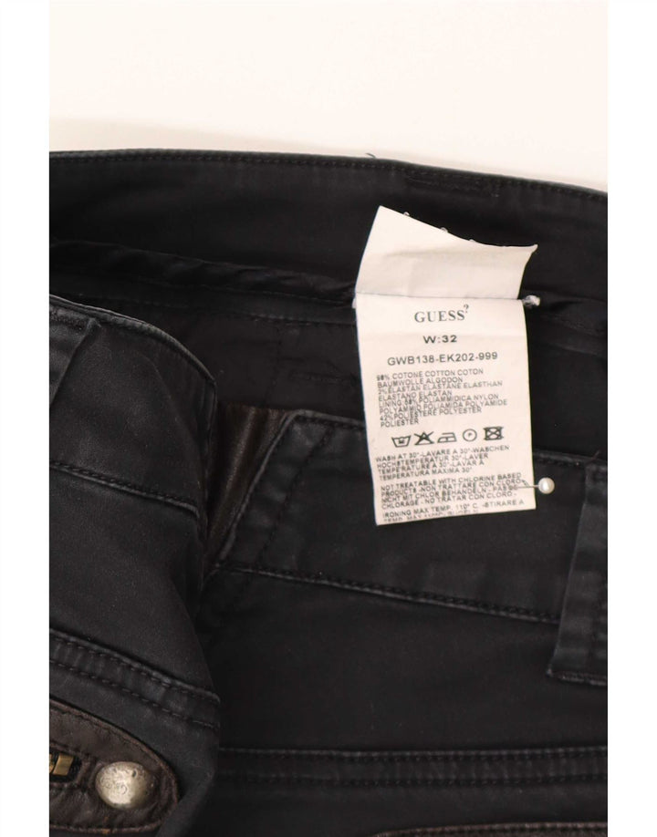 Guess Womens Capri Trousers W32 Large Black Cotton