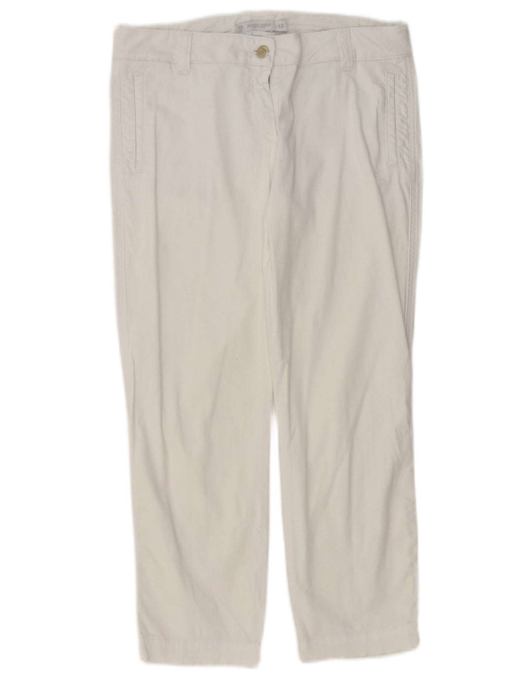 NORTH SAILS Womens Straight Cropped Trousers EU 42 Large W32 L24 White