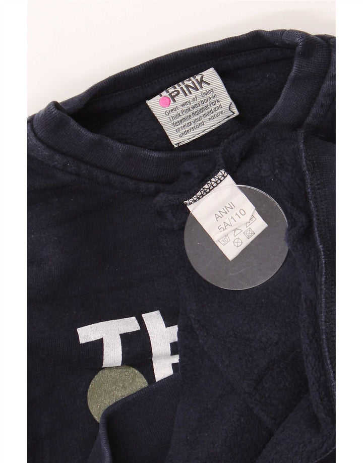 Think Pink Boys Graphic Regular Fit Sweatshirt Jumper 4-5 Years Navy Blue