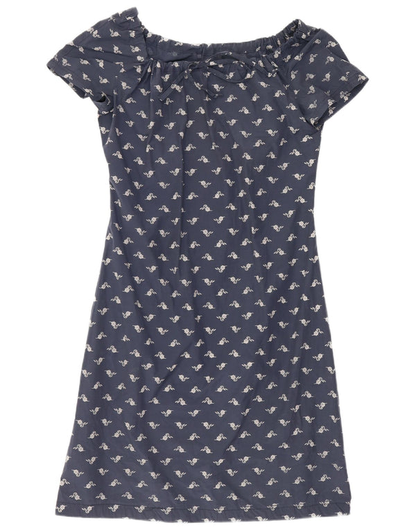 Superga Womens Off Shoulder Dress UK 8 Small Navy Blue