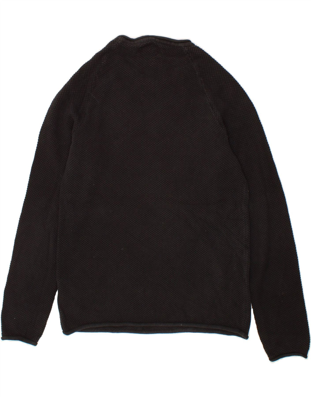 JACK & JONES Mens Crew Neck Jumper Sweater Small Black Cotton Vintage Jack & Jones and Second-Hand Jack & Jones from Messina Hembry 