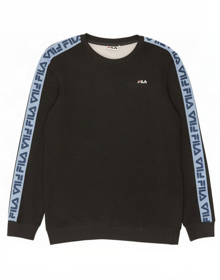 Fila Mens Graphic Sweatshirt Jumper Large Grey Colourblock Polyester