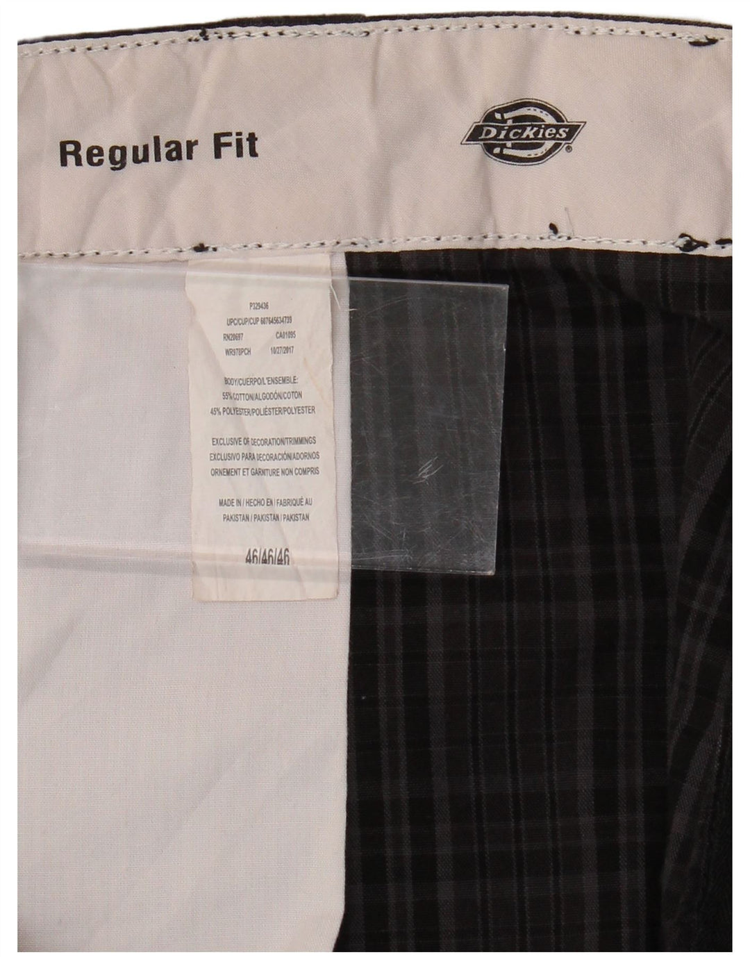 DICKIES Mens Regular Fit Cargo Shorts W46 3XL Grey Check Cotton Vintage Dickies and Second-Hand Dickies from Messina Hembry 