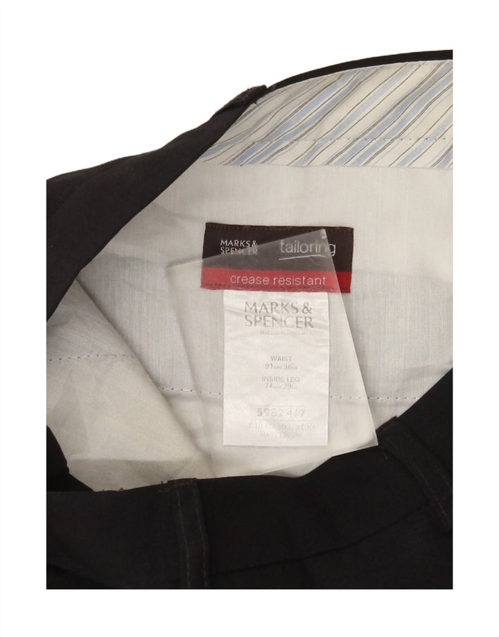 Marks & Spencer Mens Tailored Straight Suit Trousers W36 L29 Navy Blue