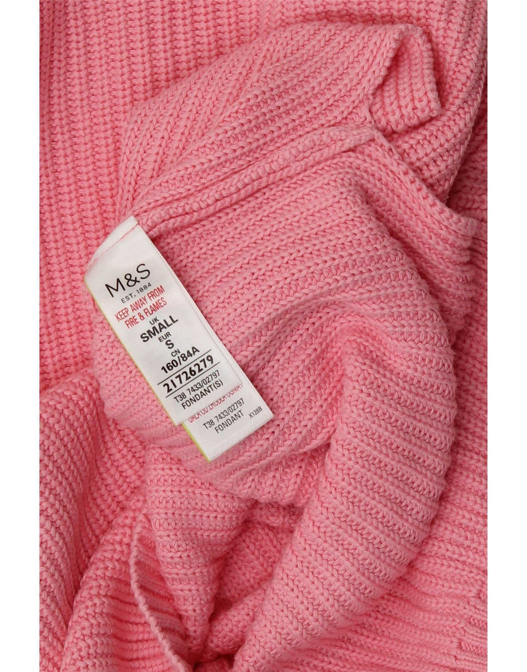 Marks & Spencer Womens Oversized Boat Neck Jumper Sweater UK 10 Small Pink