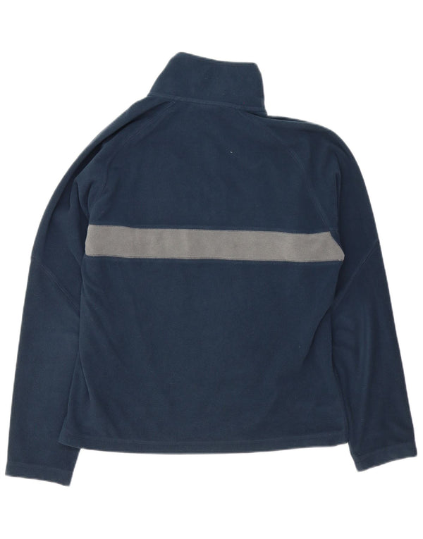 O'Neill Mens Zip Neck Fleece Jumper Medium Navy Blue Colourblock