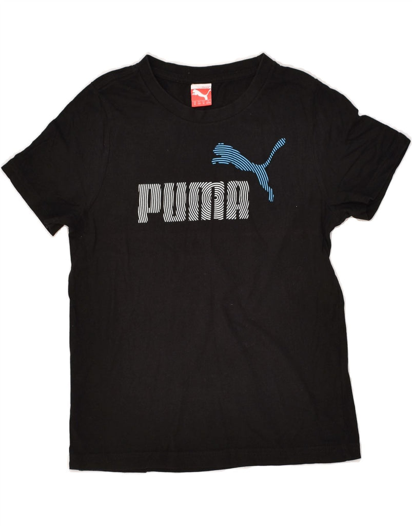 PUMA Boys Graphic T-Shirt Top 9-10 Years Medium Black | Vintage Puma | Thrift | Second-Hand Puma | Used Clothing | Messina Hembry 