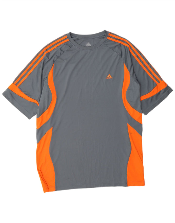 Adidas Mens Climacool T-Shirt Top XL Grey Colourblock Polyester