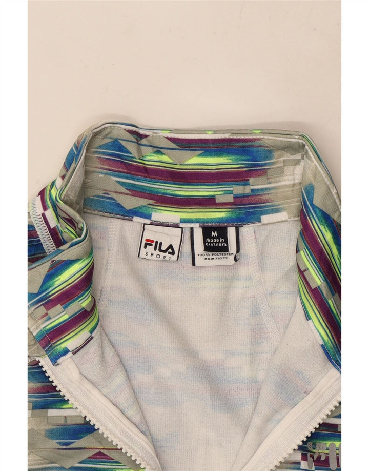 FILA Womens Pullover Tracksuit Top UK 12 Medium Multicoloured Geometric