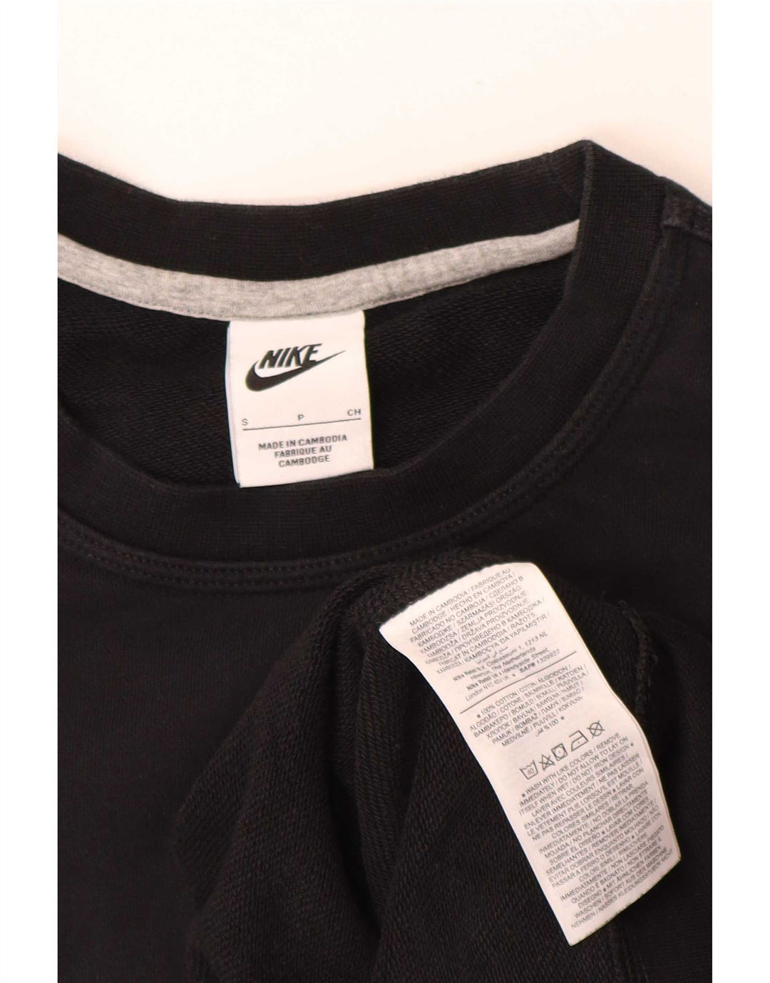 Nike Mens Sweatshirt Jumper Small Black Cotton